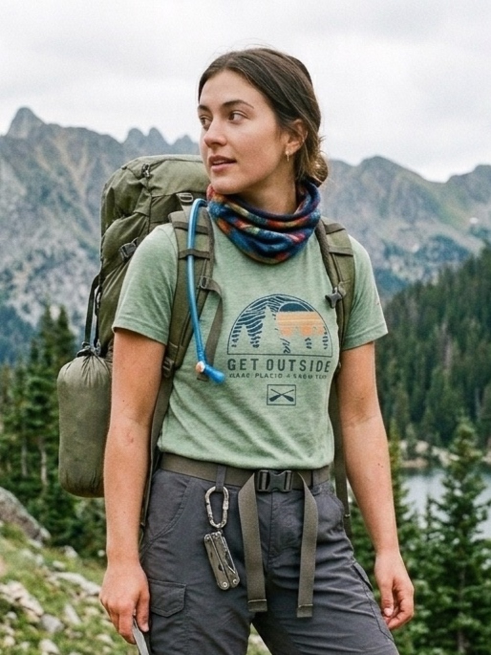 Artisans Green Lake Placid 'Get Outside' Graphic Tee Large - Picture 1 of 8